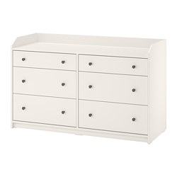 HAUGA - chest of 6 drawers, white, 138x46x84 cm | IKEA Taiwan Online
