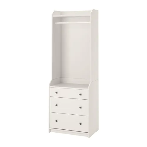 HAUGA - 開放式衣櫃附3抽屜, 白色, 70x199 公分 | IKEA 線上購物 - PE782653_S4