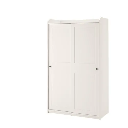 HAUGA - 滑門衣櫃, 白色, 118x55x199 公分 | IKEA 線上購物 - PE782657_S4