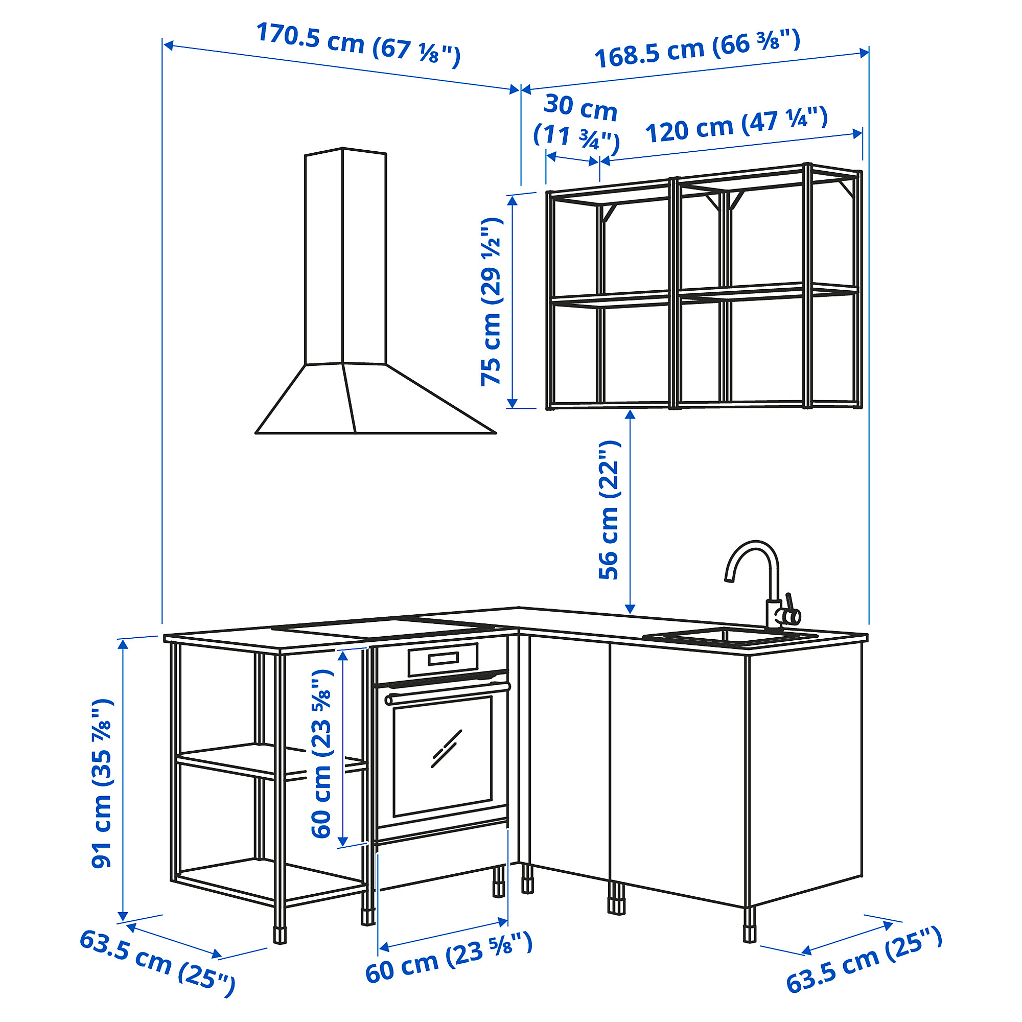 ENHET corner kitchen