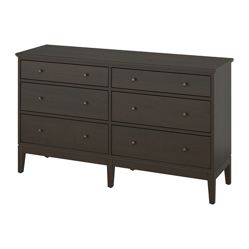 IDANÄS - 抽屜櫃/6抽, 深棕色 上色, 162x95 公分 | IKEA 線上購物 - PE782664_S4