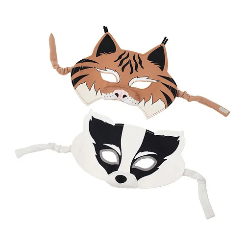 SKOGSDUVA - 面具 2件組, 獾/山貓 彩色 | IKEA 線上購物 - PE936320_S4