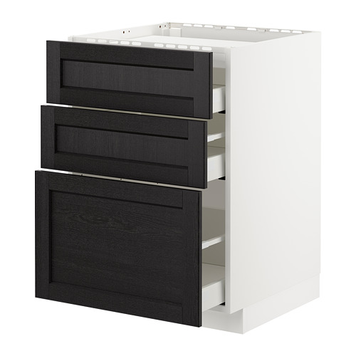 METOD/MAXIMERA base cab f hob/3 fronts/3 drawers