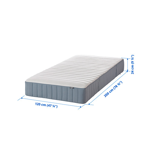 VALEVÅG - pocket sprung mattress, extra firm/light blue | IKEA Taiwan Online - PE865581_S4