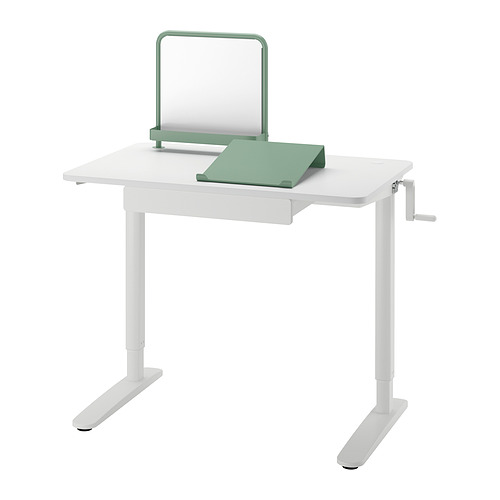 RELATERA - 升降式書桌組合, 白色/淺灰綠色, 90x60 公分 | IKEA 線上購物 - PE936441_S4