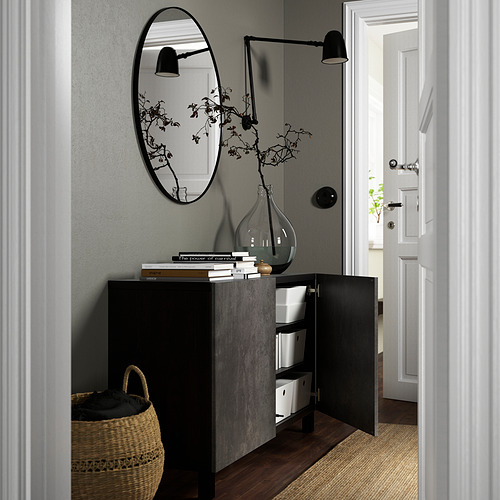 BESTÅ - 附門收納組合, 黑棕色 Kallviken/深灰色 仿混凝土 | IKEA 線上購物 - PE823288_S4