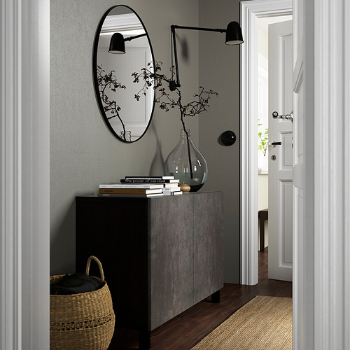 BESTÅ - 附門收納組合, 黑棕色 Kallviken/深灰色 仿混凝土 | IKEA 線上購物 - PE823289_S4