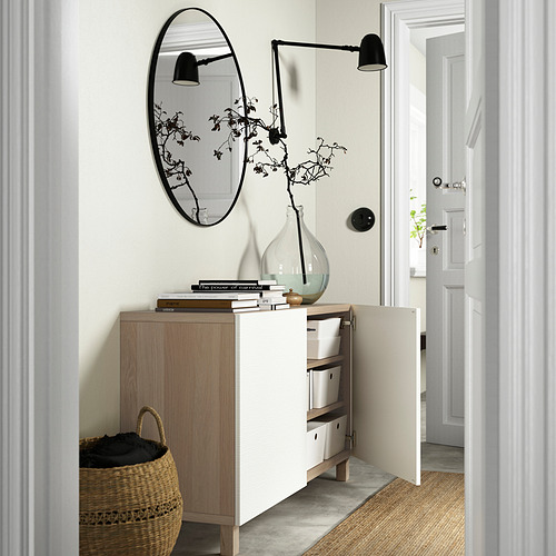 BESTÅ - 附門收納組合, 染白橡木紋/Laxviken 白色 | IKEA 線上購物 - PE823301_S4