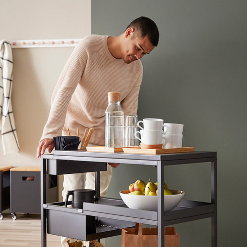 TROTTEN - trolley, anthracite, 80x40 cm | IKEA Taiwan Online TROTTEN - trolley, anthracite, 80x40 cm | IKEA Taiwan Online