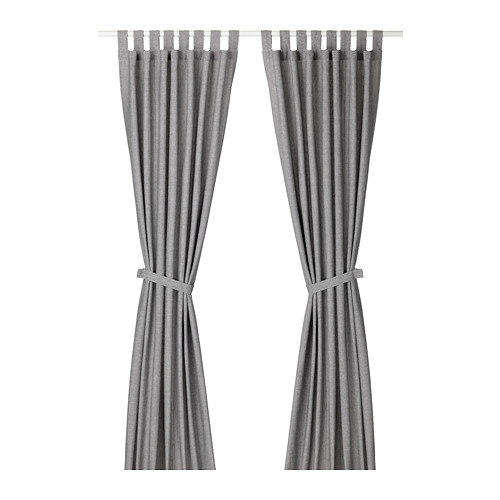 LENDA - 窗簾附布腰 2件裝, 灰色 | IKEA 線上購物 - PE677975_S4