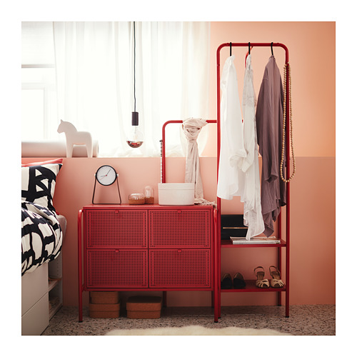 NIKKEBY - 抽屜櫃/4抽, 紅色 | IKEA 線上購物 - PH165830_S4