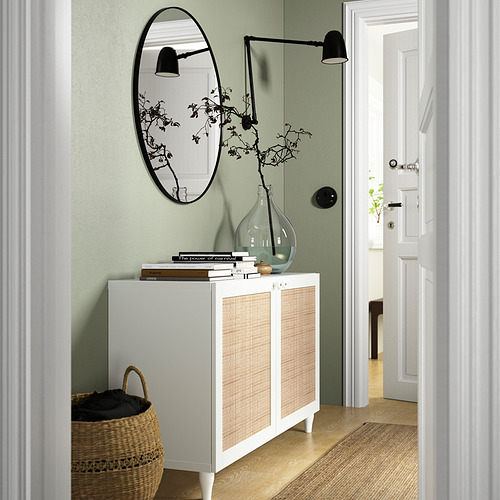 BESTÅ - storage combination with doors, white Studsviken/Kabbarp/white woven poplar | IKEA Taiwan Online - PE823353_S4