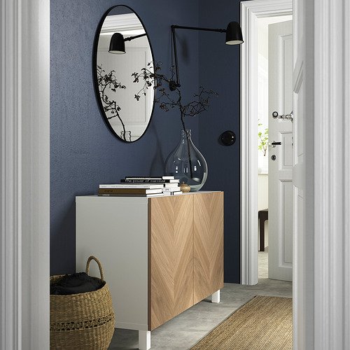 BESTÅ - storage combination with doors, white/Hedeviken/Stubbarp oak veneer | IKEA Taiwan Online - PE823379_S4