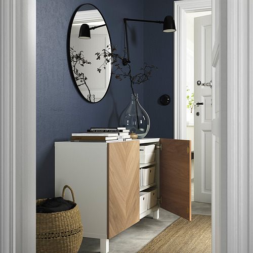 BESTÅ - storage combination with doors, white/Hedeviken/Stubbarp oak veneer | IKEA Taiwan Online - PE823355_S4