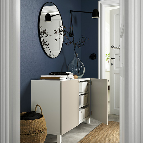 BESTÅ - storage combination with doors, white/Lappviken/Stubbarp light grey-beige | IKEA Taiwan Online - PE823387_S4