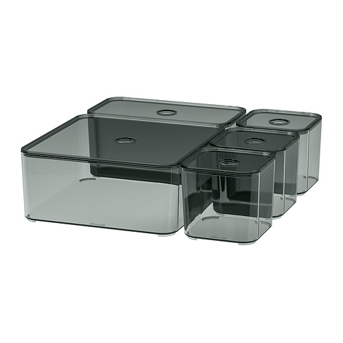 VISSLAÅN box with lid, set of 5