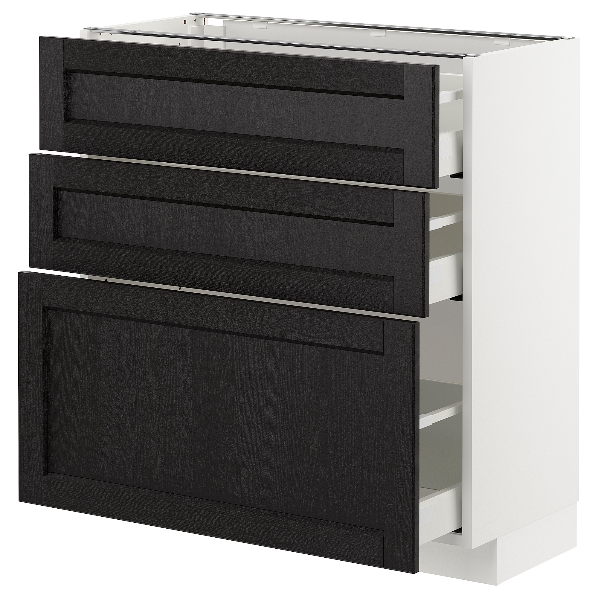 METOD base cabinet with 3 drawers