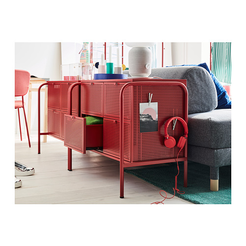 NIKKEBY - 抽屜櫃/4抽, 紅色 | IKEA 線上購物 - PH163315_S4