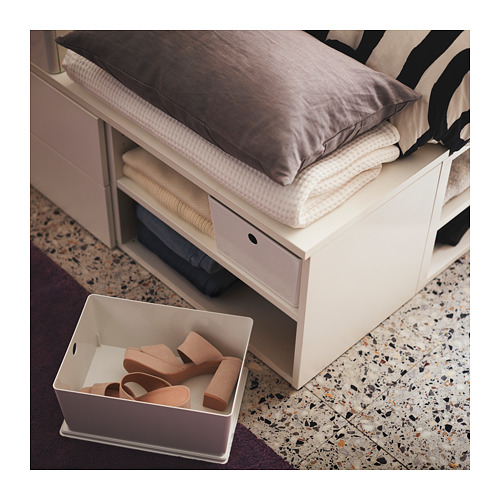 PLATSA - 小型雙人床框, 白色, 附床板條底座/4件抽屜 | IKEA 線上購物 - PH165831_S4