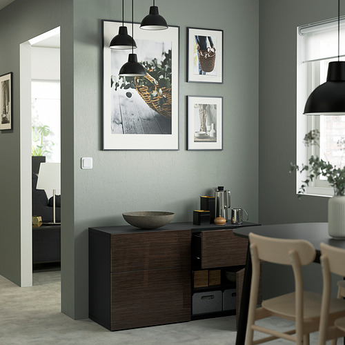 SELSVIKEN - 門/抽屜面板, 具圖案/高亮面 棕色 | IKEA 線上購物 - PE823474_S4