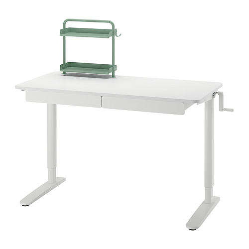 RELATERA - 升降式書桌組合, 白色/淺灰綠色, 117x60 公分 | IKEA 線上購物 - PE936543_S4