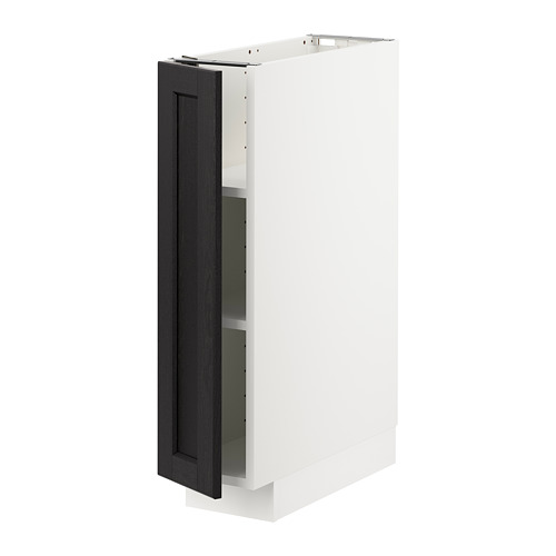 METOD - base cabinet with shelves, white/Lerhyttan black stained | IKEA Taiwan Online - PE678162_S4