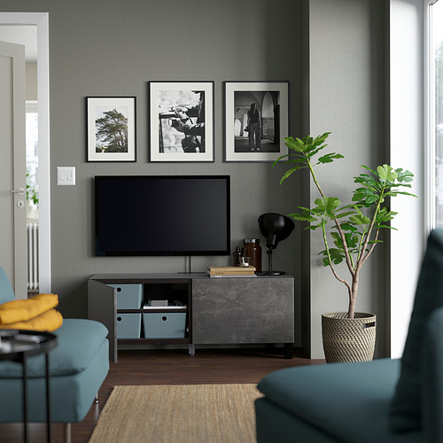 BESTÅ - 電視櫃附門板, 黑棕色/Kallviken/Stubbarp 深灰色 | IKEA 線上購物 - PE823677_S4