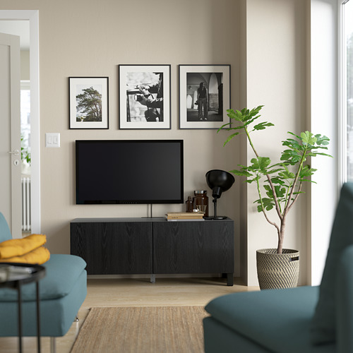 BESTÅ - 電視櫃附門板, 黑棕色/Timmerviken/Stubbarp 黑色 | IKEA 線上購物 - PE823663_S4