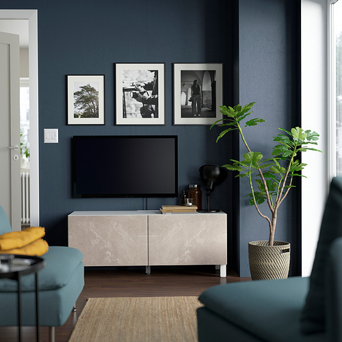 BESTÅ - TV bench with doors, white Bergsviken/Stubbarp/beige | IKEA Taiwan Online - PE823635_S4