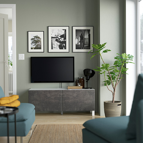 BESTÅ - 電視櫃附門板, 白色 Kallviken/Stubbarp/深灰色 | IKEA 線上購物 - PE823676_S4