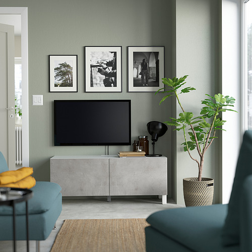 BESTÅ - 電視櫃附門板, 白色 Kallviken/Stubbarp/淺灰色 | IKEA 線上購物 - PE823643_S4