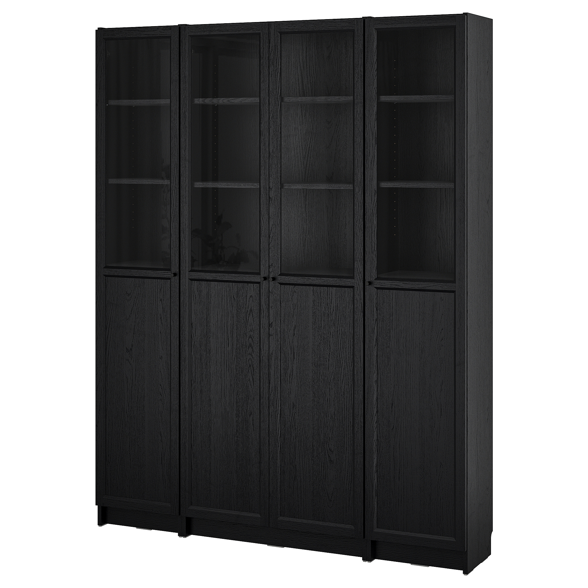 BILLY/OXBERG bookcase comb w panel/glass doors