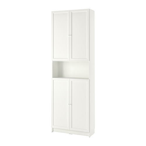 BILLY/OXBERG - 書櫃附門板／高度延伸櫃組合, 白色, 80x30x237 公分 | IKEA 線上購物 - PE865764_S4