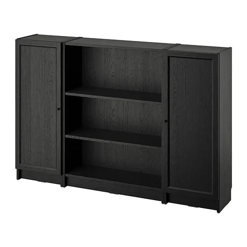 BILLY/OXBERG - 書櫃附門板組合, 黑色 橡木紋, 160x106 公分 | IKEA 線上購物 - PE865789_S4