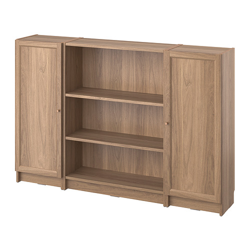BILLY/OXBERG - bookcase combination with doors, oak effect, 160x106 cm | IKEA Taiwan Online - PE865792_S4