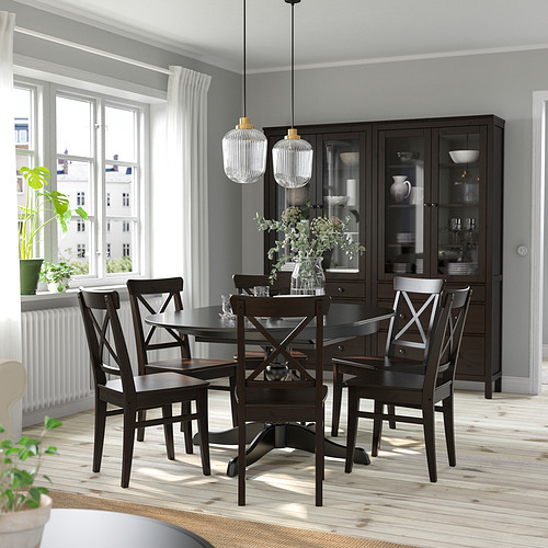 INGATORP/INGOLF - table and 6 chairs, black/brown-black | IKEA Taiwan Online - PE865804_S4
