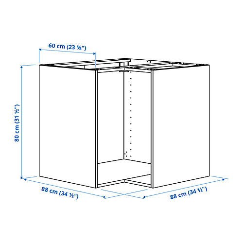 METOD corner base cabinet frame