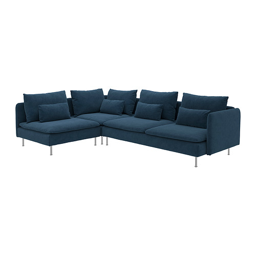 SÖDERHAMN - corner sofa, 4-seat, with open end/Kelinge dark blue