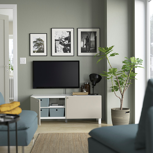 BESTÅ - 電視櫃附門板, 白色 Lappviken/Stubbarp/淺灰色/米色 | IKEA 線上購物 - PE823645_S4