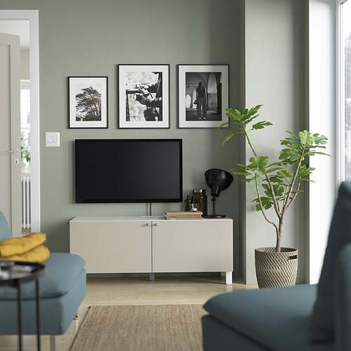 BESTÅ - 電視櫃附門板, 白色 Lappviken/Stubbarp/淺灰色/米色 | IKEA 線上購物 - PE823665_S4