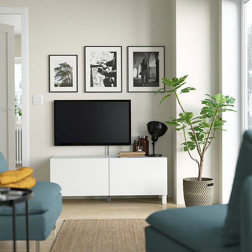 BESTÅ - 電視櫃附門板, 白色 Laxviken/Stubbarp/白色 | IKEA 線上購物 - PE823646_S4