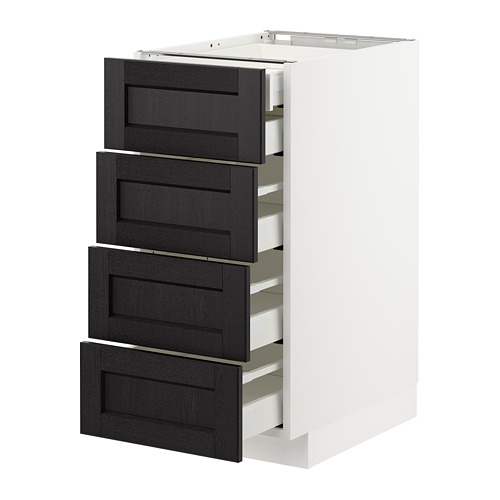 METOD - base cb 4 frnts/2 low/3 md drwrs, white Maximera/Lerhyttan black stained, 40x60x80 cm | IKEA Taiwan Online - PE678195_S4