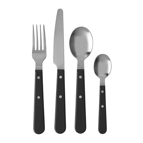 LIVNÄRA - 餐具 24件組, 黑色 | IKEA 線上購物 - PE767636_S4