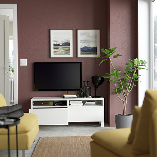 BESTÅ - TV bench with drawers, white/Lappviken/Stubbarp white | IKEA Taiwan Online - PE823749_S4