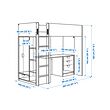 SMÅSTAD loft bed frame w desk and storage