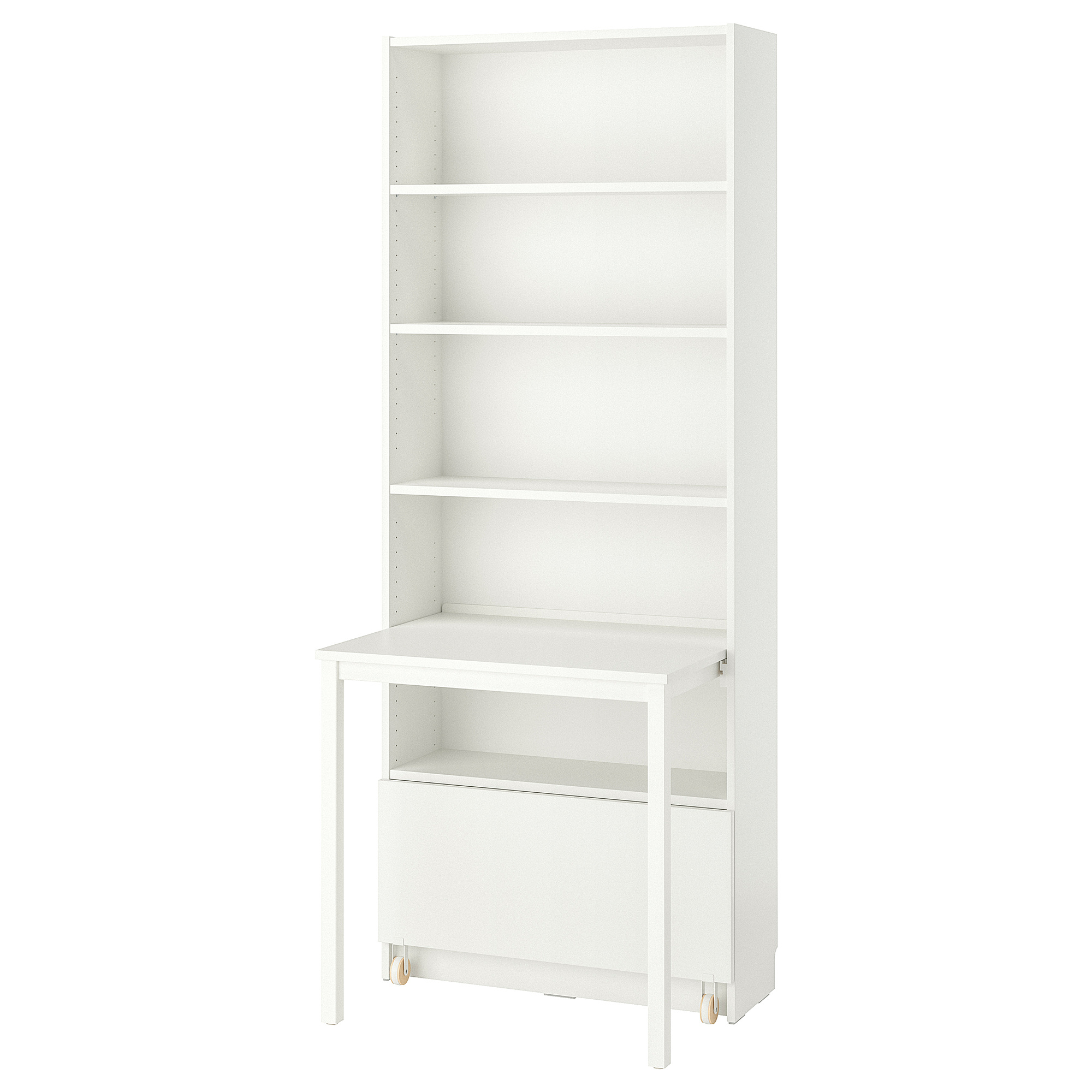 BILLY bookcase with desk and drawer