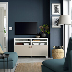 BESTÅ - 電視櫃附門板, 染白橡木紋/Lappviken/Stubbarp 白色 | IKEA 線上購物 - PE536044_S3