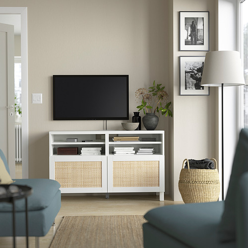 BESTÅ - TV bench with doors, white/Studsviken/Stubbarp white | IKEA Taiwan Online - PE823833_S4