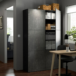 BESTÅ - storage combination with doors, white stained oak effect/Lappviken white | IKEA Taiwan Online - PE535067_S3