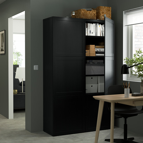 BESTÅ - storage combination with doors, Hanviken black-brown | IKEA Taiwan Online - PE823928_S4